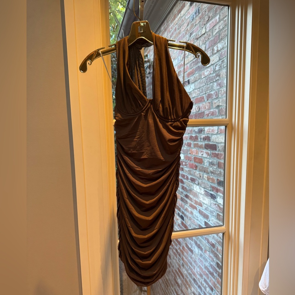 Princess Polly Chocolate Ruched Mini Dress